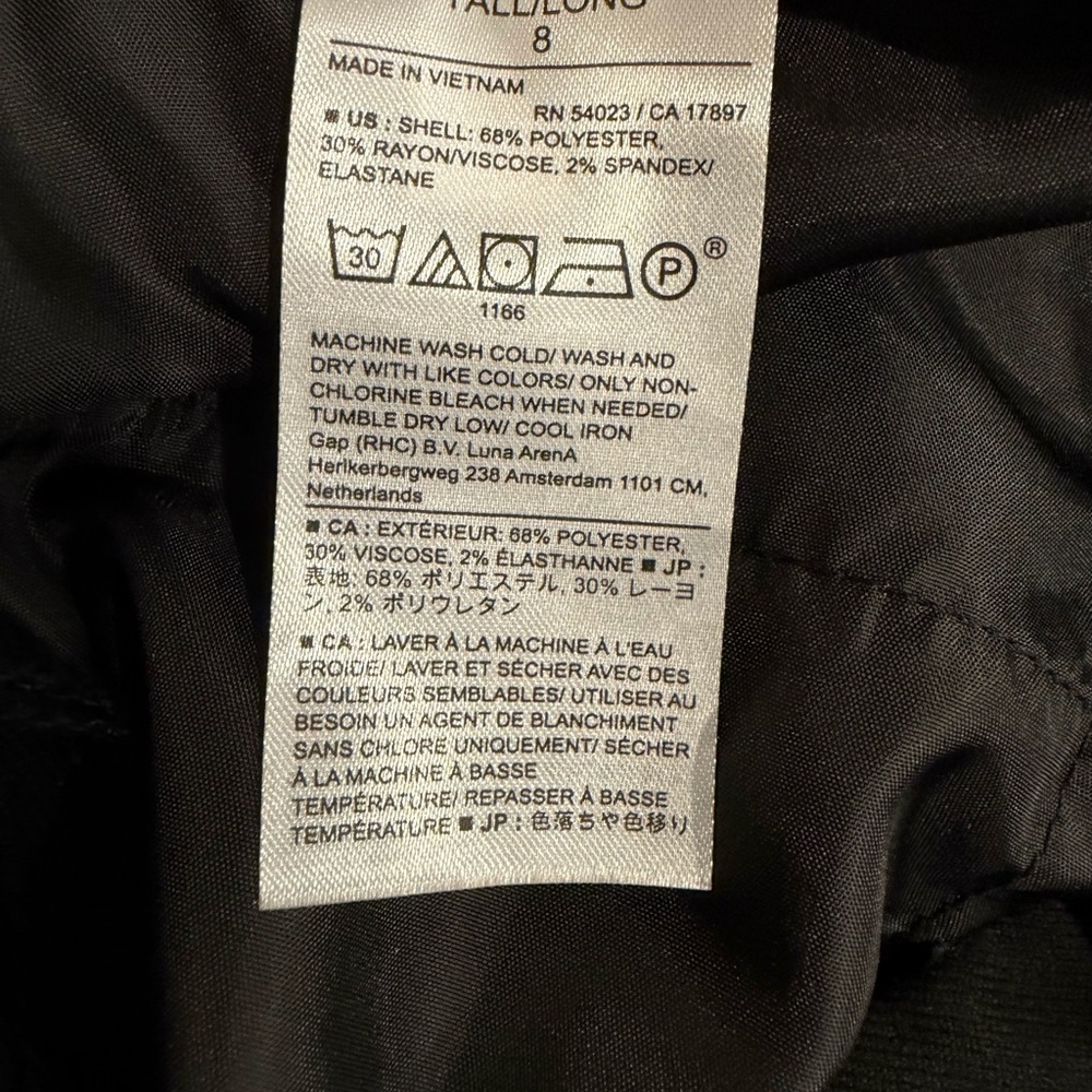 NWT Banana Republic Ryan Curvy Fit Trousers 8 Tall Stretch Twill Workwear - Picture 5 of 6